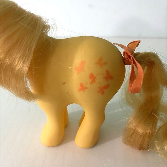 My Little Pony MLP G1 Butterscotch 1982 Hasbro Hong Kong Original Bow 80s Horse - Picture 8 of 9